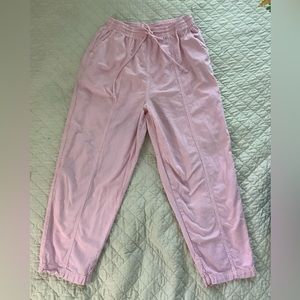 Pink oversized joggers w/drawstring
